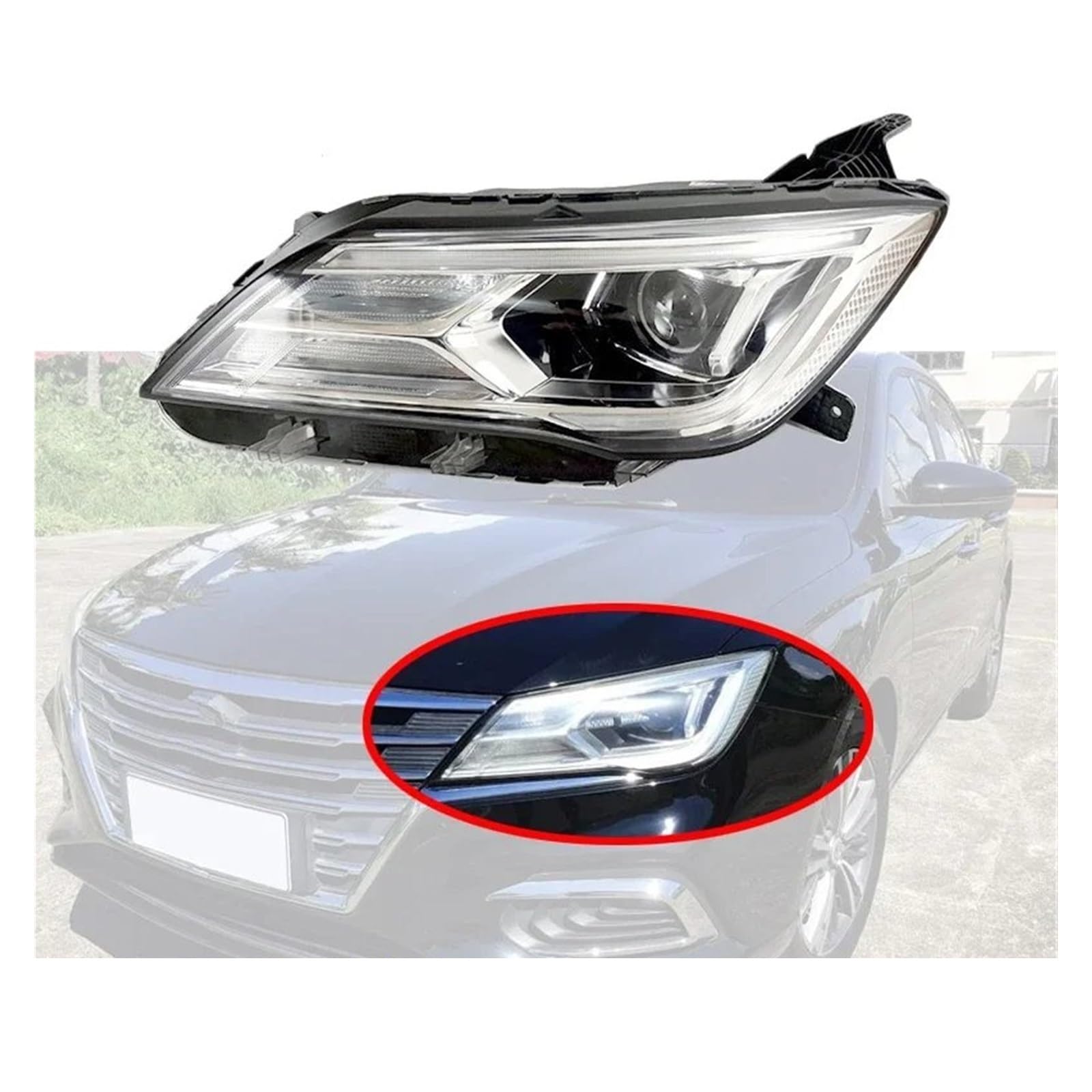 Zestaw reflektorów przednich do MG5 dla MG 5 2019 2020 2021 2022 Reflektor przedni Lampa czołowa Reflektor przedni Zestaw świateł przednich Montaż reflektorów (LED z DRL RH)
