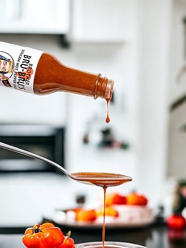 Miniatura 3 de Brother Bru-Bru's Salsa picante, sin sodio, sin sal, sin azúcar, sin gluten, vegana, salsa habanero de pimiento picante africano, condimento y