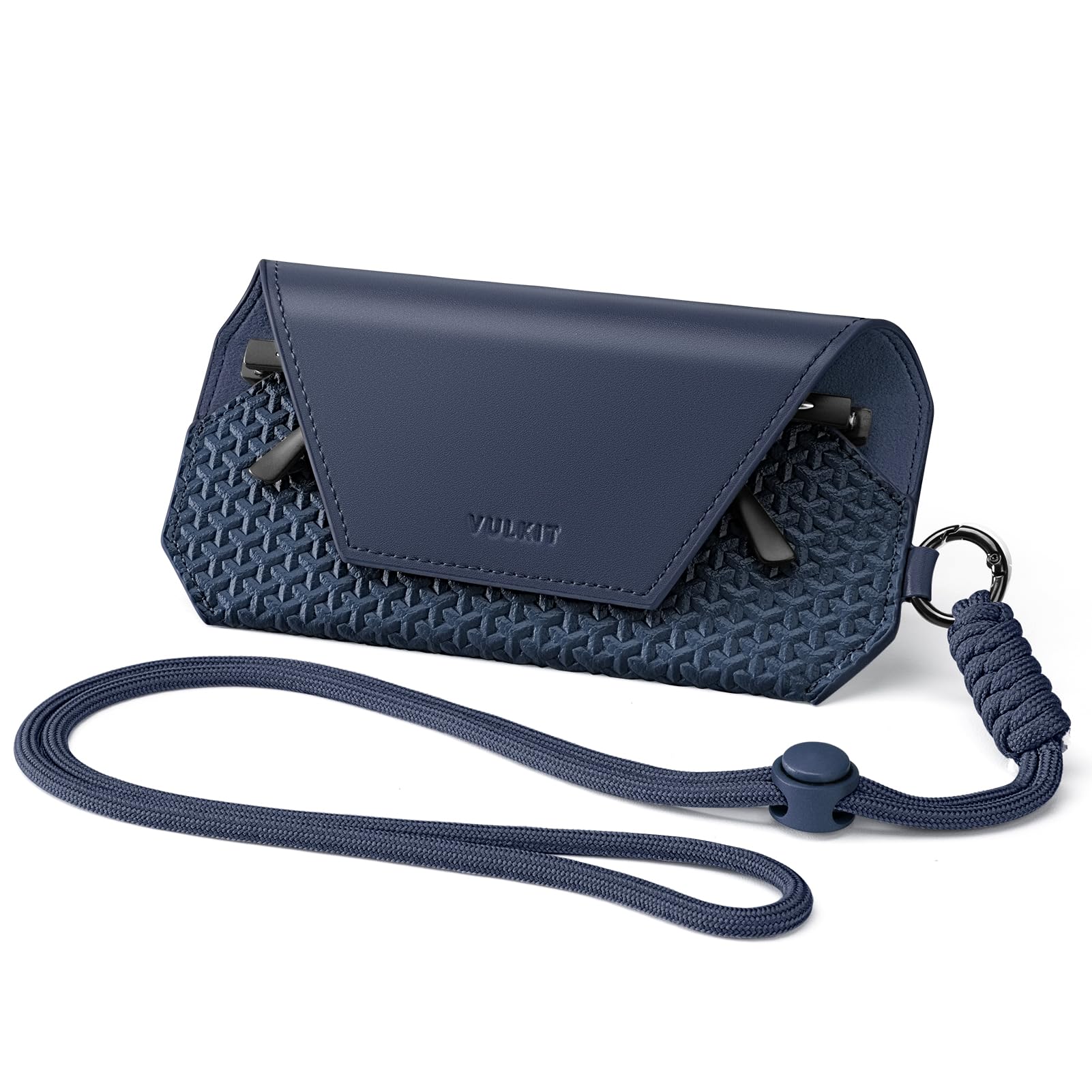 VULKIT Estuche Portátil de Cuero Sintético para Gafas de Mujer y Hombre, Funda Delgada para Gafas de Sol, Estuche Unisex para Lentes, Compatible con la mayoría de Gafas y Lentes de Sol, Talla Única