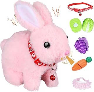 Bunny Toys for Kids Aged 3-7, Hopping Bunny Toy with Realistic Jumping, Wiggling Ears, and Sound Effects, Ideal Rabbit Toys for Girls and Boys for Birthdays, Easter