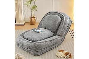 5-Position Folding Lounge Chair: Sofa Bed Convertible Recliner