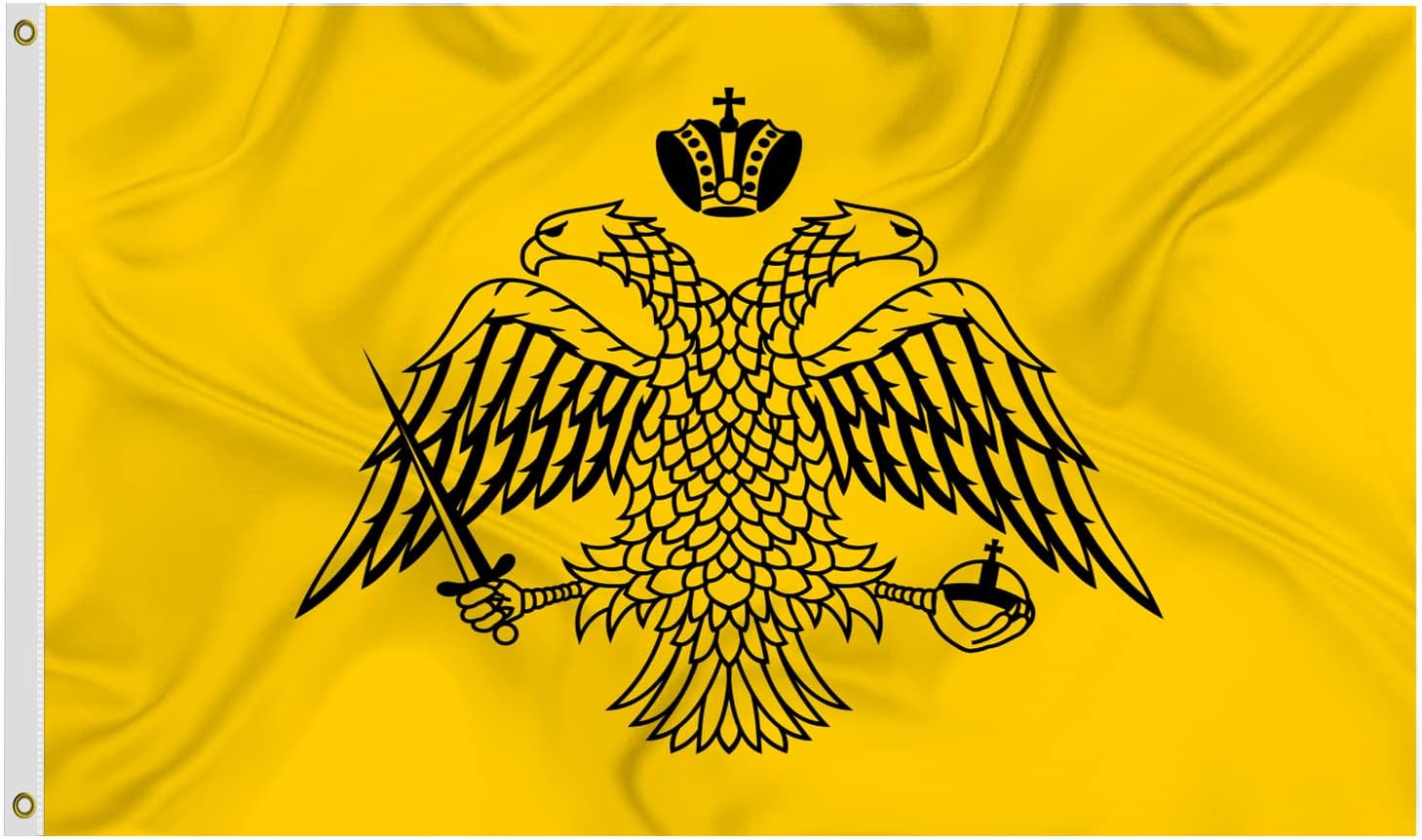 Greek Orthodox Church Flag 3x5 Ft, Made of Glossy Fabric -Silk - Vivid Color and Fade Proof,Double Stitched Printed Byzantine Empire Flags Decoration Gift Yard House Banner