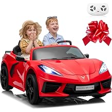 24V Ride on Toys for Big Kids, Licensed Chevrolet Corvette C8 2 Seater Ride On Car w/800W Motor, 4-Wheeler Suspension, Remote Control, Led Light, Bluetooth, 24volt Ride On for Boys Girls