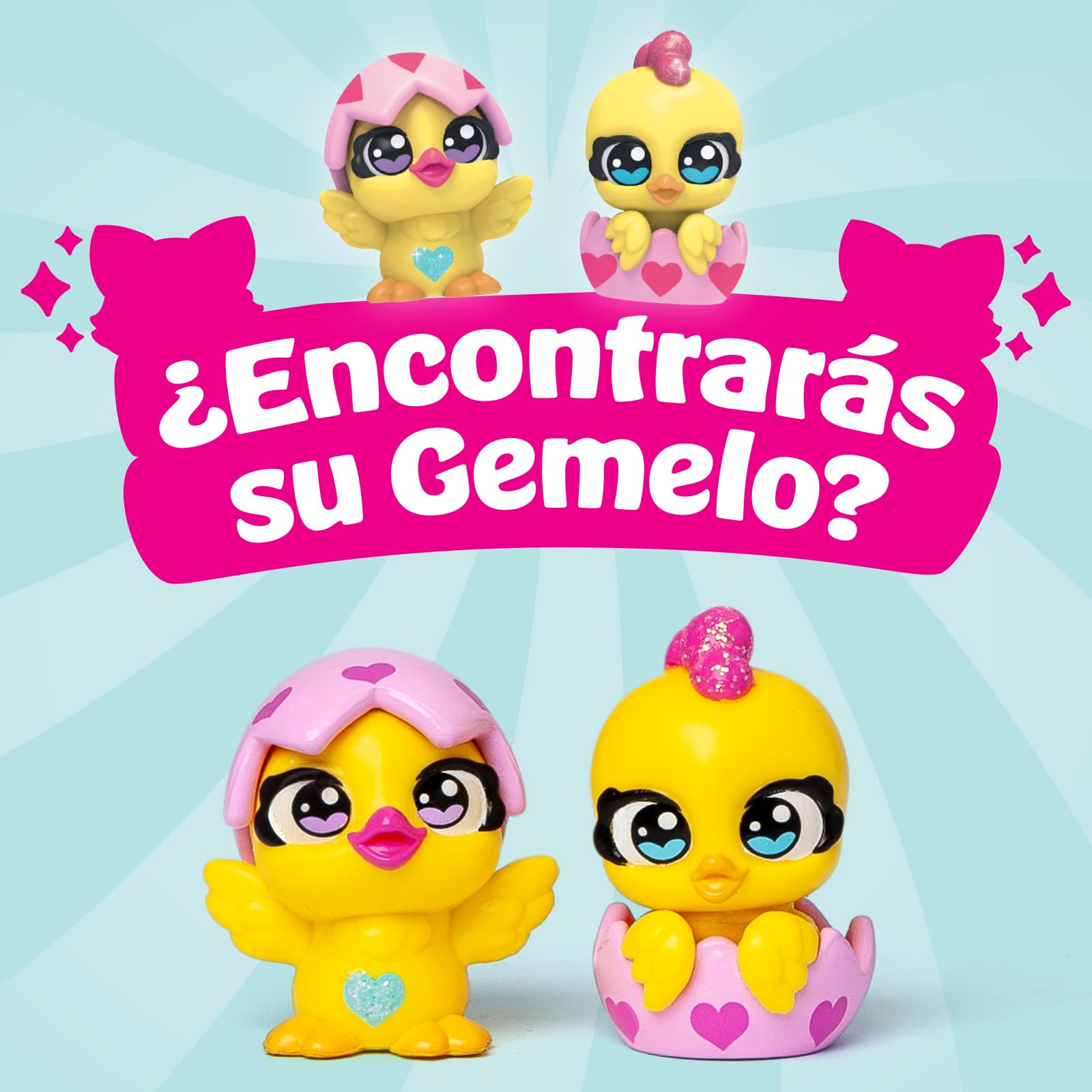 Sweet Twins Series – One Pack. Caja con 24 Sobres con Figuras coleccionables. Cada sobre Incluye 1 Figura Coleccionable Cherry Pet Sorpresa y 1 Checklist