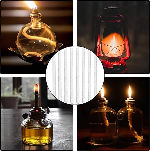 Vista 5 de EBaokuup 30 mechas de repuesto de fibra de vidrio de larga duración, linternas de iluminación de 10 pulgadas, mechas de citronela para botellas