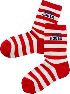 [ミキハウス] WEB限定 ソックス 靴下 ロゴ ボーダー クルー丈 男の子 女の子 ベビー キッズ 子供服 通園 通学 10-9628-688