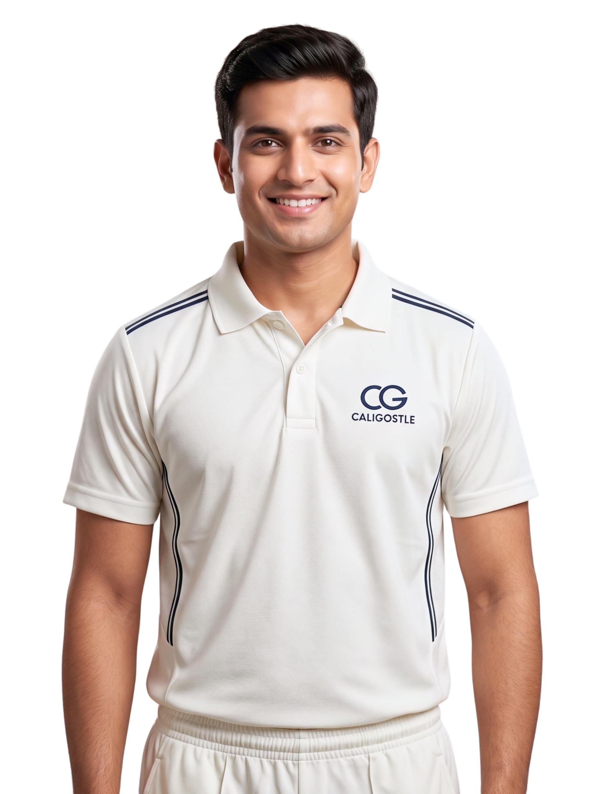 CALIGOSTLE CG Half Sleeves Cricket White T Shirt for Men | Cricket Dress | Cricket Jersey | Cricket Uniform for Boys and Adults | Skin-Friendly, Quick Dry-picture-47