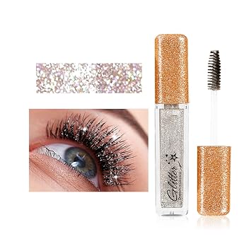 Colored Mascara - Waterproof, Long Lasting, Smudge-proof, Lengthening, Defining, Curling, Volume, Glitter, Sparkle, Diamond, Stage Use #08 Galaxy