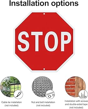 Amazon.com: SWEETAPRIL Stop Signs, 12 x 12 Inches Rust-Free