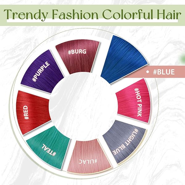 RUNATURE Blue Tape in Hair Extensions Human Hair 16 Inch Blue Hair Extensions Tape Ins Human Hair for Women Real Hair Tape in Extensions for Highlight No Shedding 25g 10pcs - 5