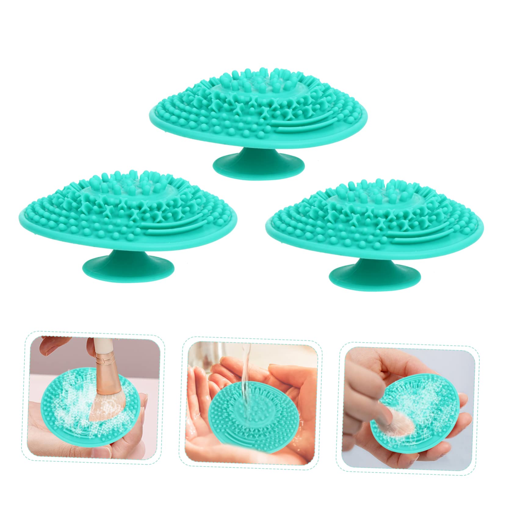 Ipetboom 15pezzi Tappetino Per Pulizia Pennelli Makeup Silicone Strumento Di Lavaggio Per Pennelli Cosmetici Design Creativo e Facile Da Usare Per Saloni Di Bellezza e Uso Domestico