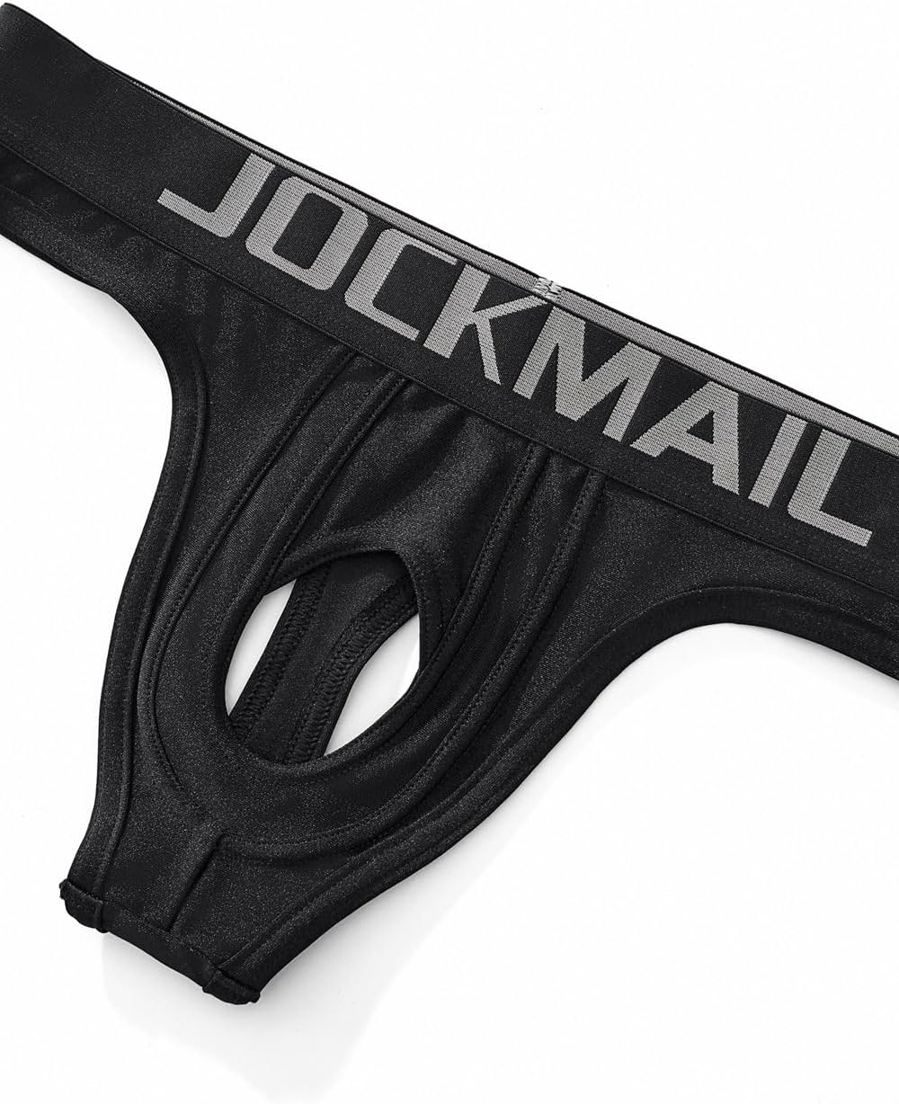 JOCKMAIL Men’s Thong Underwear Sexy Thong Athletic Supporter Cutout Breathable Underwear for Gym Club Party Daily Wear - Image 8