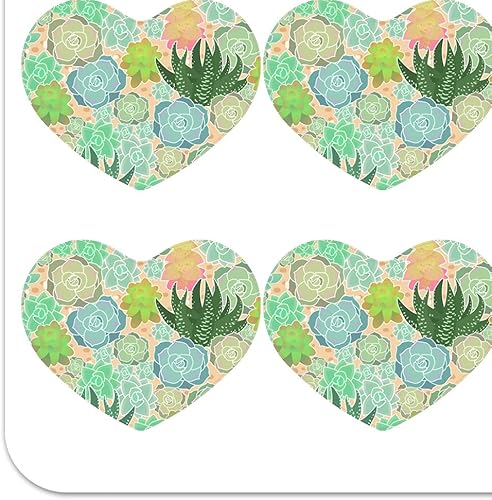 Miniatura 2 de Suculenta Cactus Aloe Plantas Patrón de Corazón en Forma de Planificador Calendario Scrapbook Craft Pegatinas