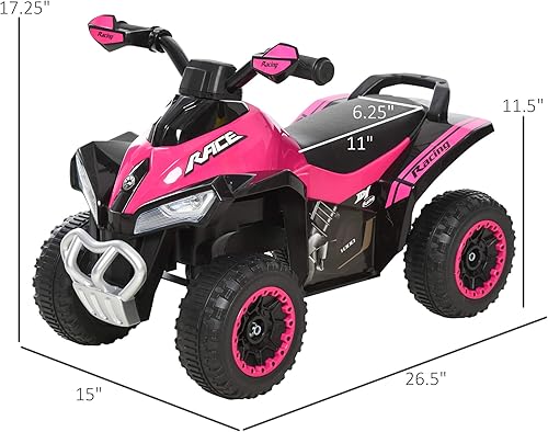 Miniatura 7 de Aosom Ride on Toy - Cuatrimoto infantil impulsada por los pies del niño motocicleta de juguete para niños y niñas pequeños de 18 a 36 meses Con