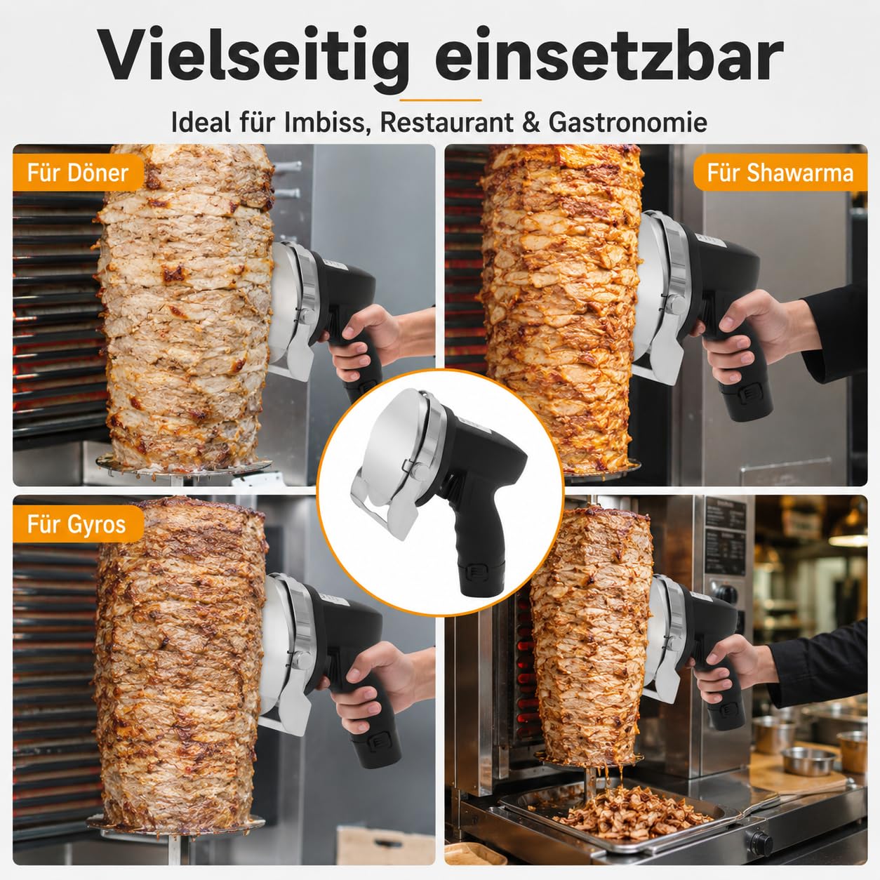 Schneider Kabellos Elektrisch 80W Döner Gyros Schneider 1-8mm