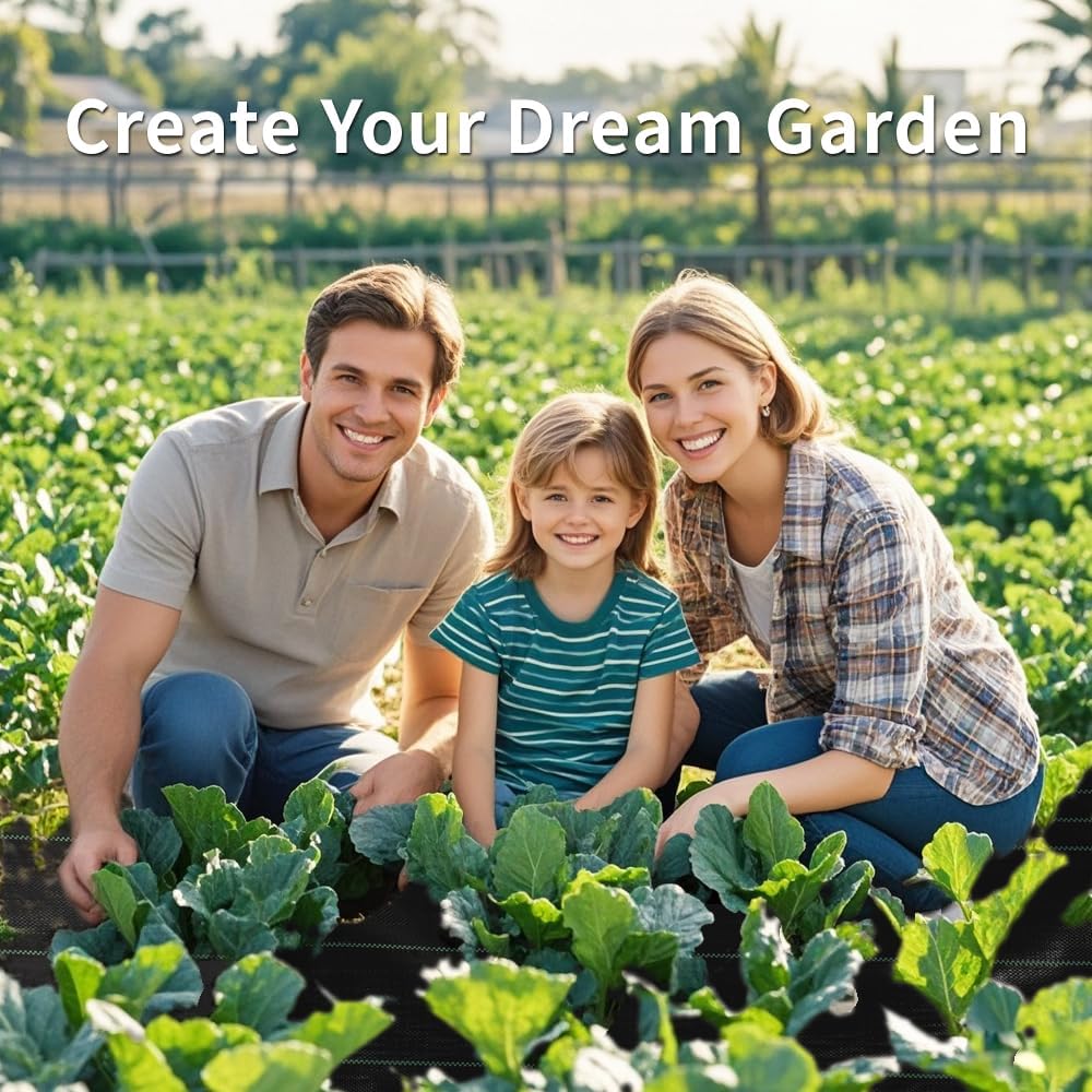 Weed Fabric Barrier Heavy Duty, 5FTx100FT 3.2oz Garden Weed Blocker Fabric, Landscaping Fabric, Weed Control Fabric Ground Cover Gardening Mat