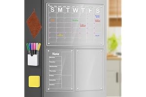 Deluxe Magnetic Write On Wipe Off Clear White Board Set