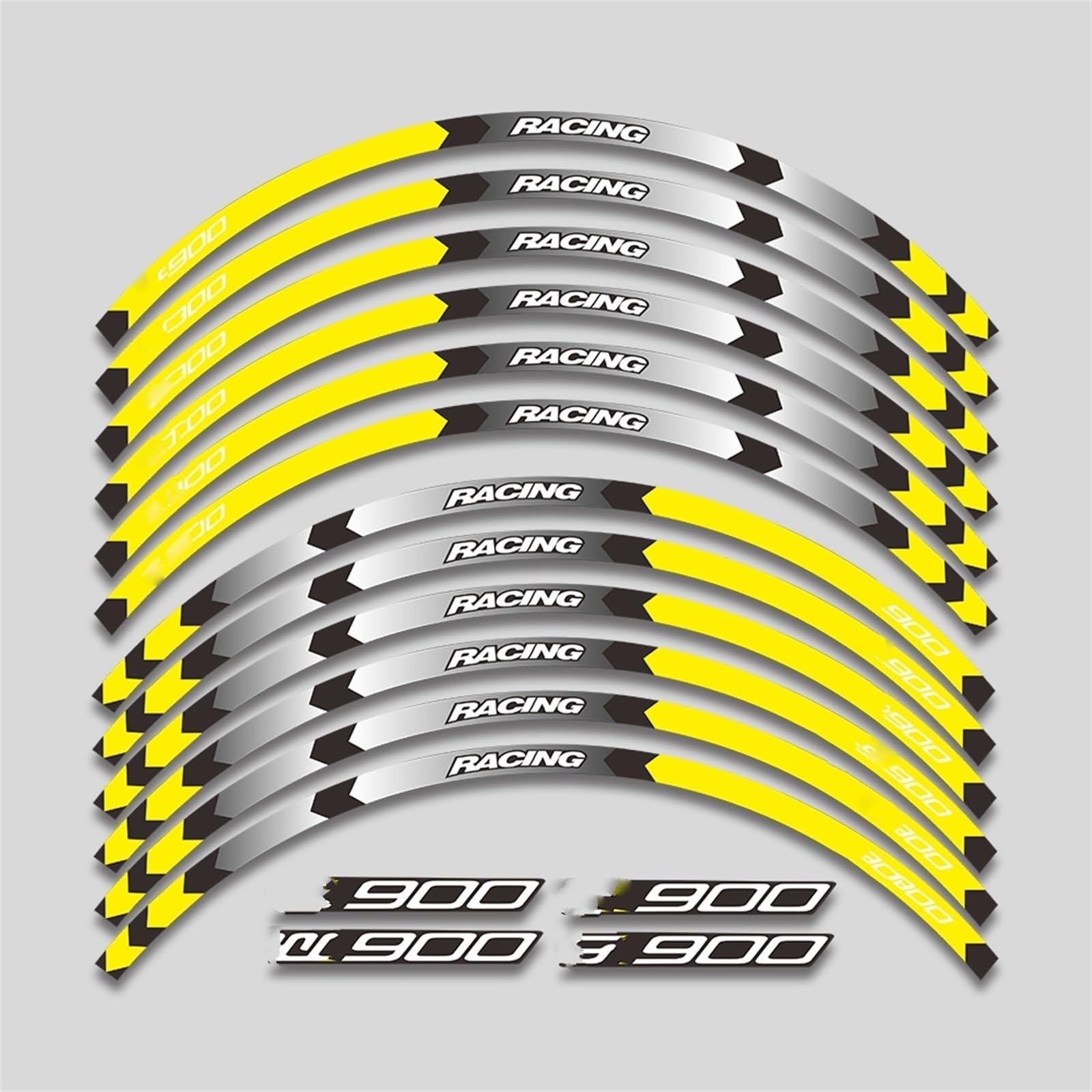 Motorcycle Front and Rear Wheel Hub Decal Set Improved Decoration Rim Reflective Stickers for Kawasaki Z900 Z 900 Decorative(Color11)