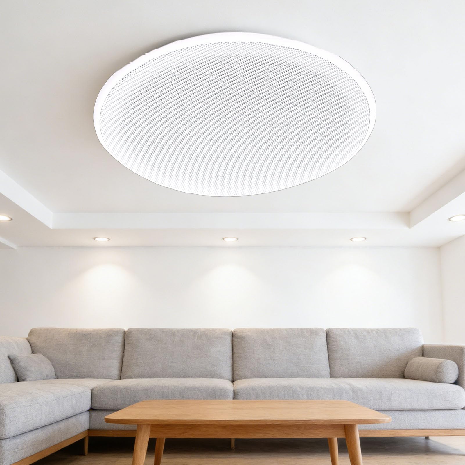 Elprico Haut-parleurs de Plafond, Système D'enceintes Encastrées Murales/Plafond 2 Voies de 6 Pouces, Amplificateur Numérique Actif intégré de Classe D de 60 W, Idéal pour Une Utilisation (Prise UE)