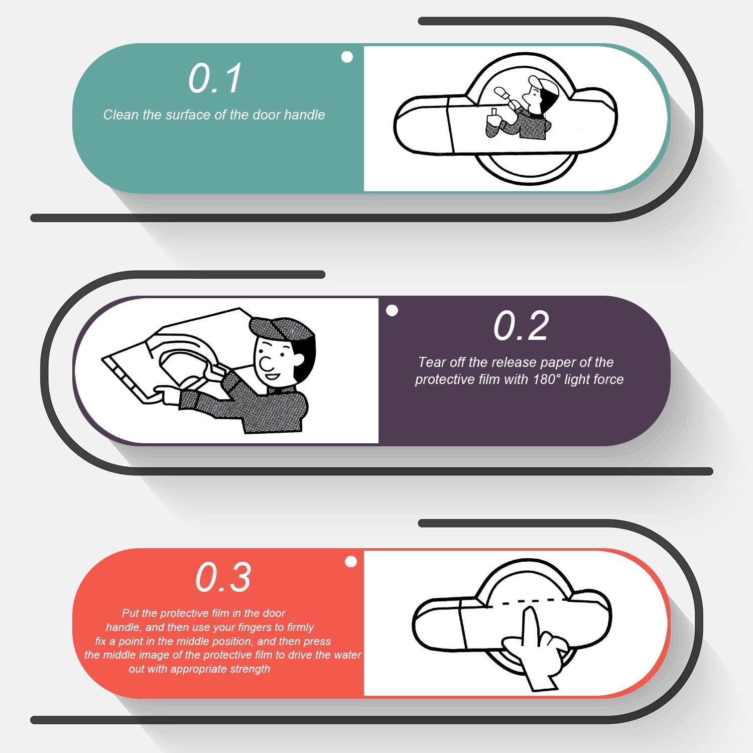 16 Pieces Car Door Handle Cup Protector Clear Car Door Handle Scratches Protective Films for Vehicles Transparent Paint Scratch Protection Protective Film