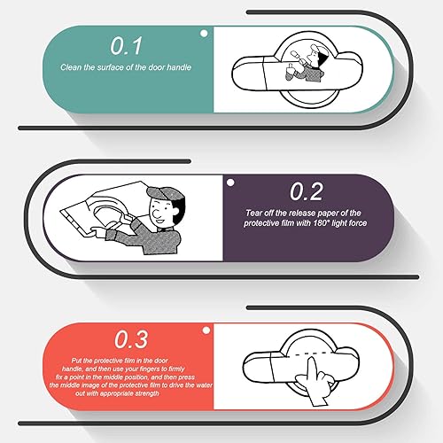 Miniatura 6 de BBTO Protector de manijas de puerta de automóvil para automóvil, protectores de arañazos para manija de puerta de automóvil, película protectora de