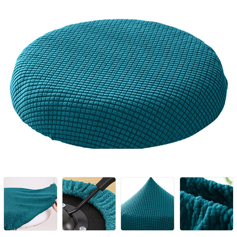 Housse de tabouret de bar rond élastique : housse de coussin de protection imperméable pour tabouret de bar, café, comptoir - Bleu foncé Housse de tabouret de bar rond élastique : housse de coussin de protection imperméable pour tabouret de bar, café, comptoir - Bleu foncé