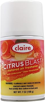 Claire CL112 7 Oz. Citrus Splash Metered Air Freshener Aerosol Can, 25950112