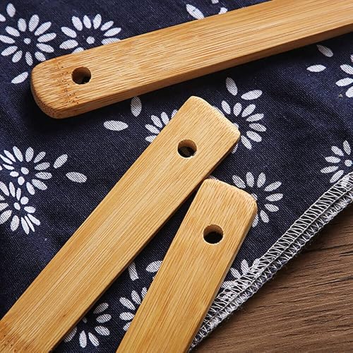 Miniatura 9 de Utensilios de bambú de madera de cocina espátula cuchara pala cocina herramientas saludables 2pcs