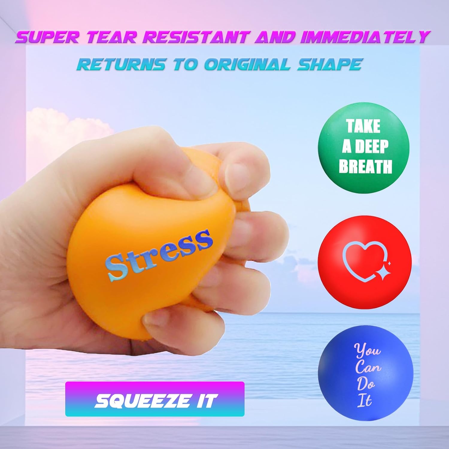 10-100 Pcs Custom Round Stress Balls with Logo Personalized Stress Balls Bulk with Text for Adults Customized Promotional Gifts for Office Events Home