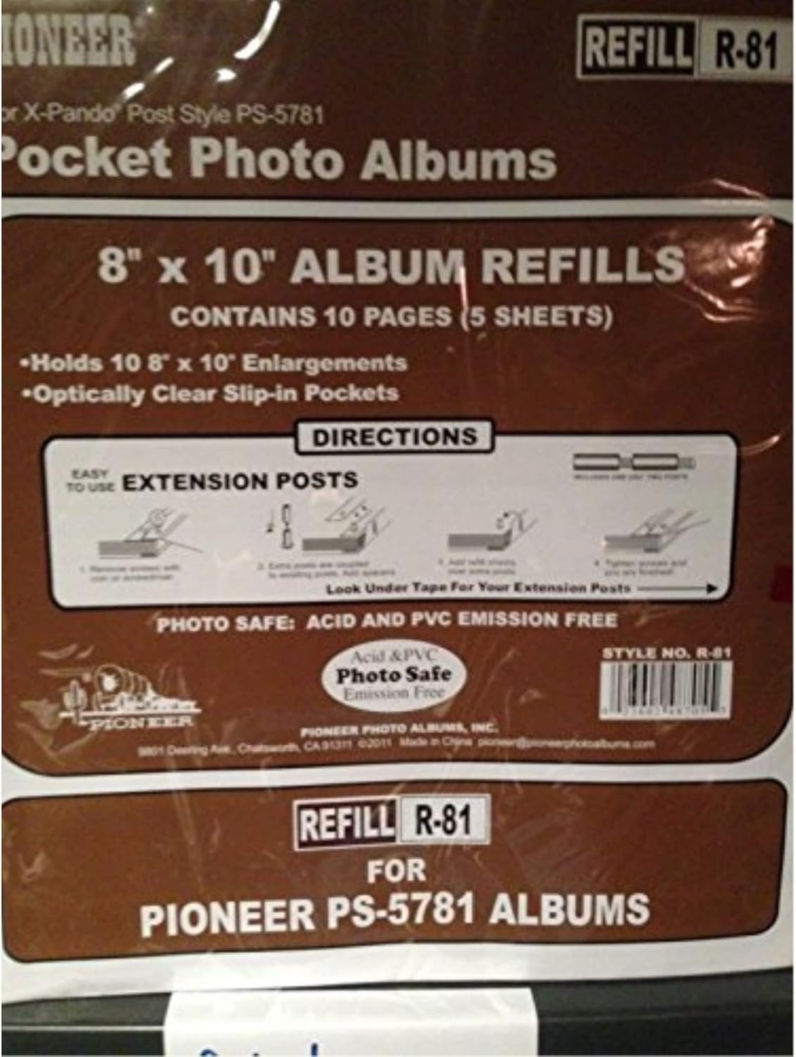 Genuine Pioneer 8x10 refill pages for your pocket album 8x10 10 pages (5 sheets
