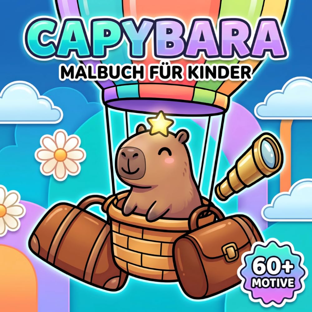 Capybara Malbuch: Mehr Als 60 Süße Designs Für Kinder Und Jugendliche, Ideal Zum Abschalten, Genießen Und Kreativen Zeitvertreib