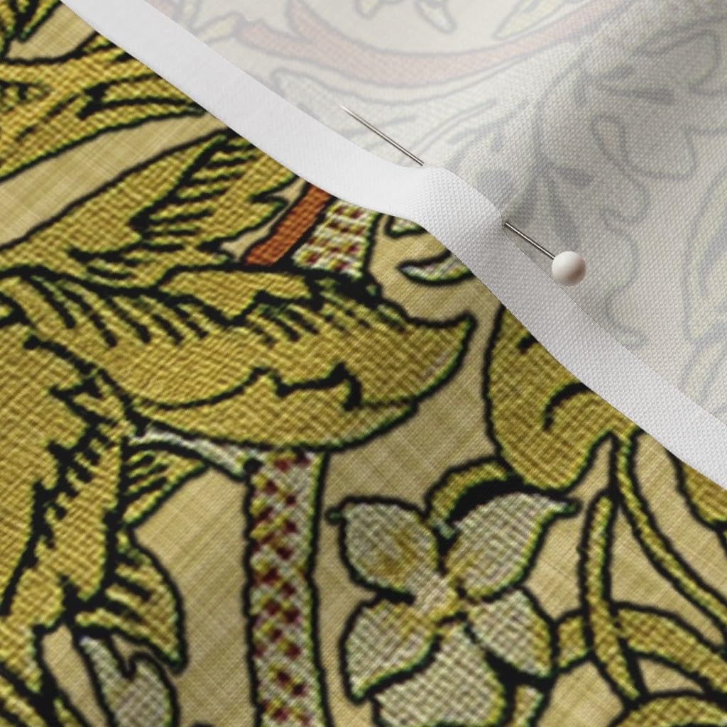 Spoonflower Fabric - Victorian Vines Birds Botanical Damask Strawberry William Morris Printed on Petal Signature Cotton Fabric by The Yard - Sewing Quilting Apparel Crafts Decor