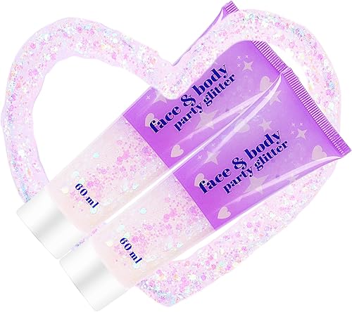 Miniatura 2 de Brillantina gruesa y fina mezclada con gel para cantantes, conciertos, rave, fiesta, maquillaje, secado rápido, de larga duración, lentejuelas