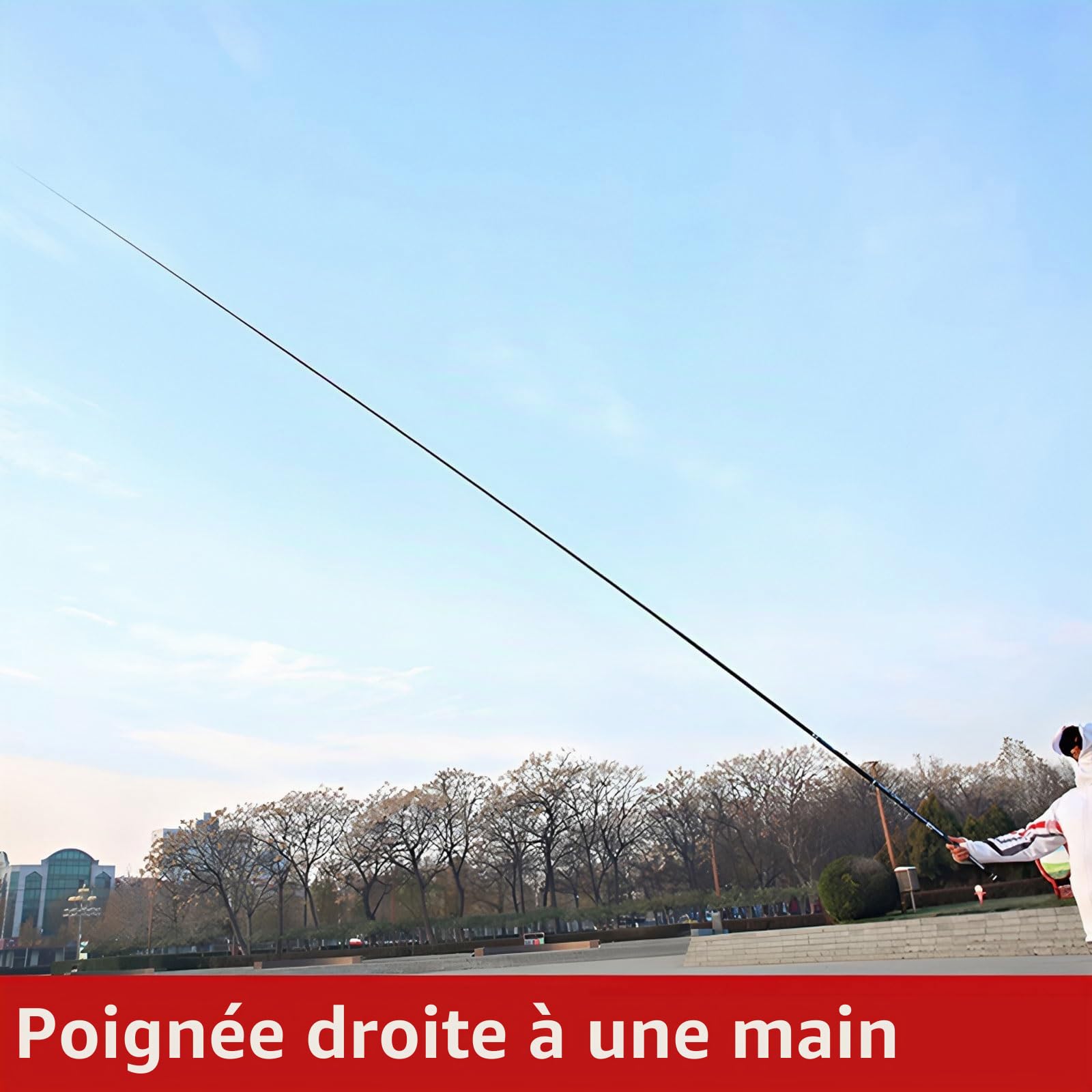 Canne A Peche Telescopique en Carbone (8m-13m) Ultra-LéGer Et Ultra-Dur Canne à PêChe à La Carpe Canne à PêChe Chinoise Convient Aux Lacs RéServoirs RivièRes Et éTangs(8m)