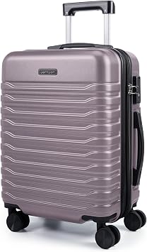 LIGHT FLIGHT Expandable 20" Carry On Luggage 22x14x9, TSA Lock, Rose Purple