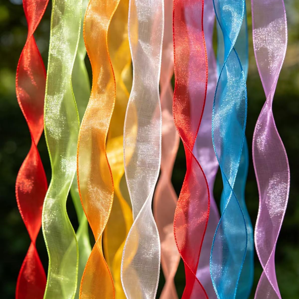 12 Colors Organza Ribbon, 3/8 Inch x 120 Yards Total, Sheer Ribbon Set for Gift Wrapping, Wedding Decoration, Craft Projects, Hair Bows & Flower Bouquets