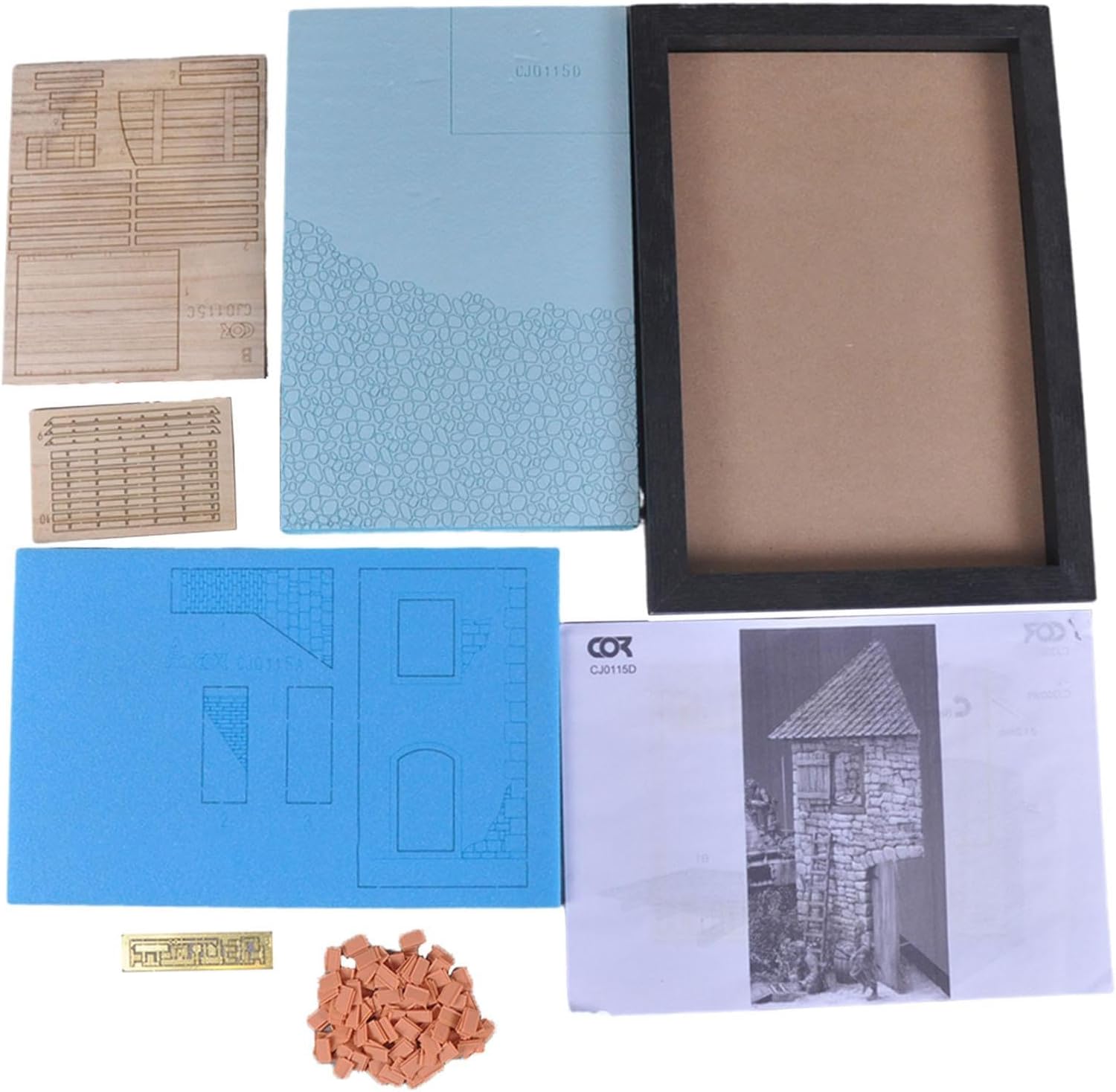 1/35 Building Model Kit, Architecture Model, DIY Easy Assembly, Wood Foam Diorama Premium Micro Landscape Scenery Layout, Style A