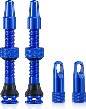 HZJD 2PCS Bike Tubeless Presta Valve Stem, Blue44 mm