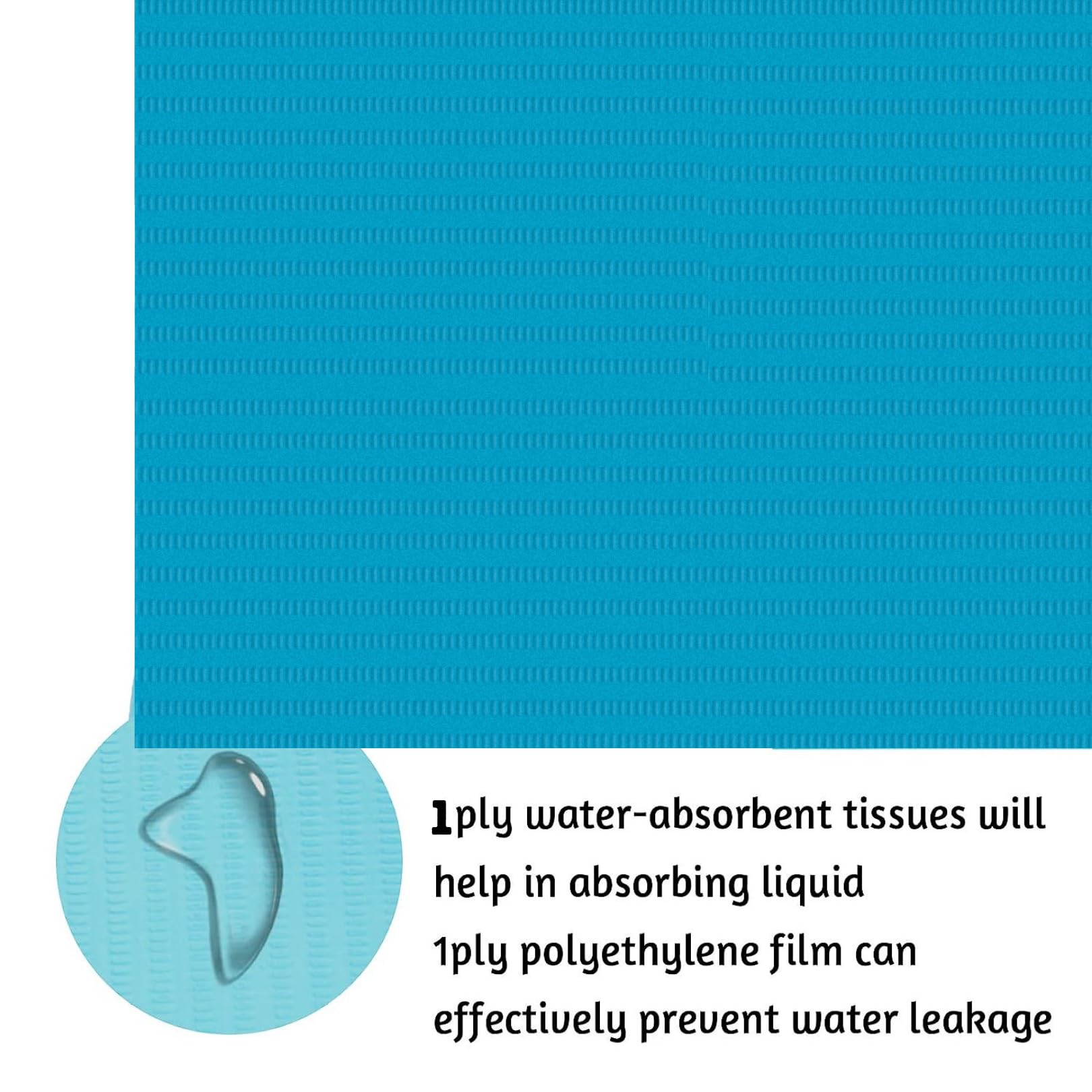 100 Stück 42,5 x 32 cm Dental Lätzchen Einweg 2-lagig Wasserdicht Piercing Tattoo Papier Tischdecken Clean Pad Patient Serviette Tissue Lätzchen für Zahnklinik, Tattoo Station (Caribbean Blue)