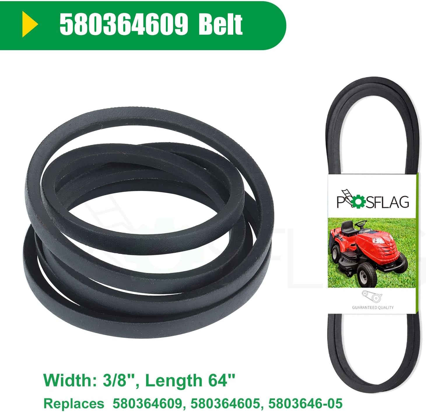 2 Pack 587973001 Lawn Mower Idler Pulley with 587969201 Idler Pulley 580364609 Belt Replaces Husqvarna 581904001, 580364301, 596856601, 596856602 for Husqvarna LC221A, L221A, L321AH Mowers