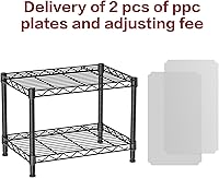 Vista 4 de SINGAYE 2 Small Wire Shelves Kitchen Pantry Close Home Organizers and Storage Bathroom Shelf Laundry Room Organization Adjustable Book Metal Garage