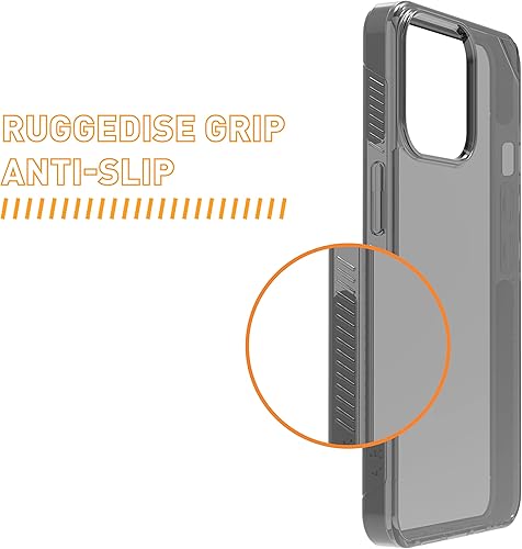 Miniatura 4 de ARMOR Signature - Funda compatible con MagSafe, para iPhone 14 Pro Max (gris cristal con cinta gris)