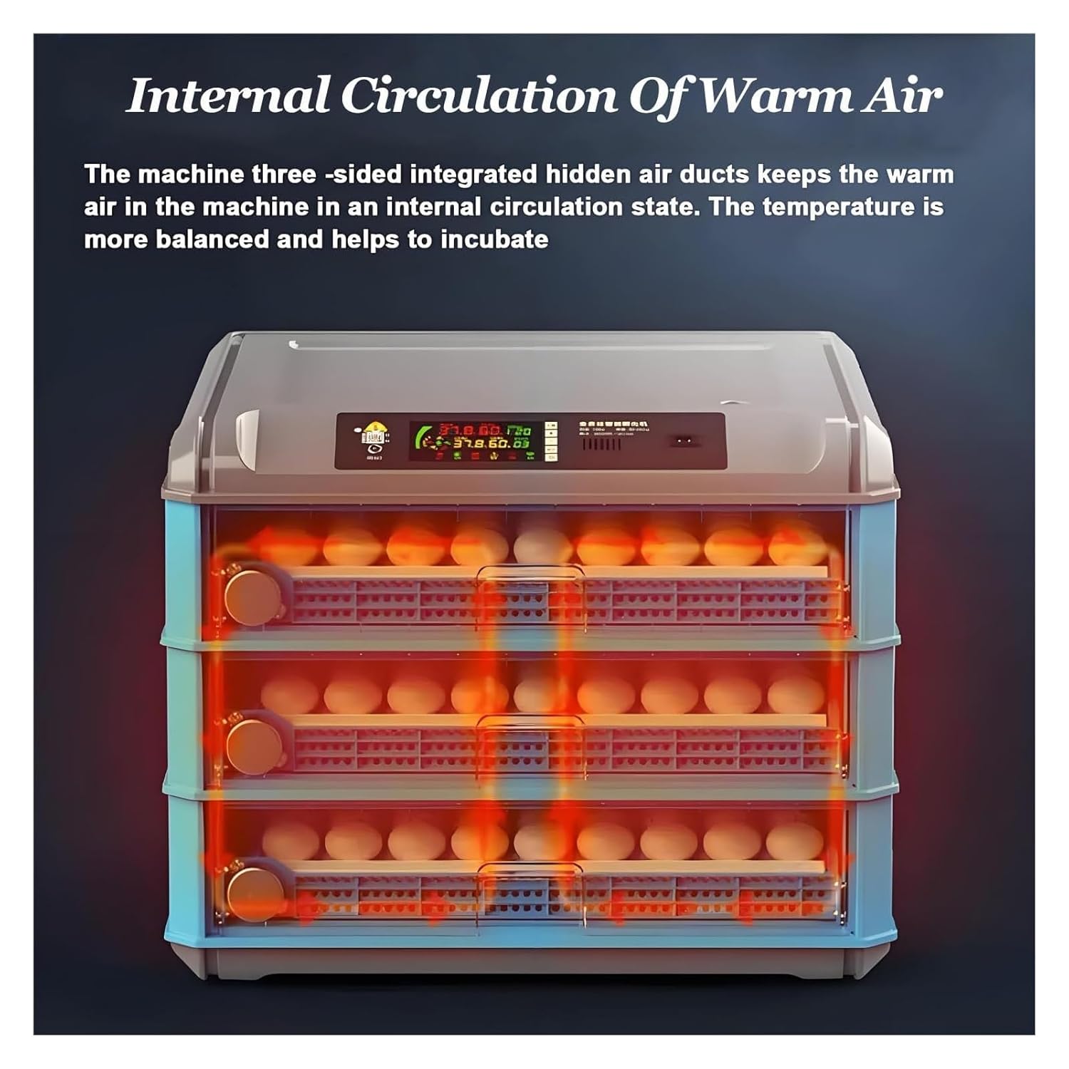 Poultry Hatcher Machine with Automatic Egg Turning, Temperature & Humidity Control and Legg IncubatorED Screen, 12Eggs