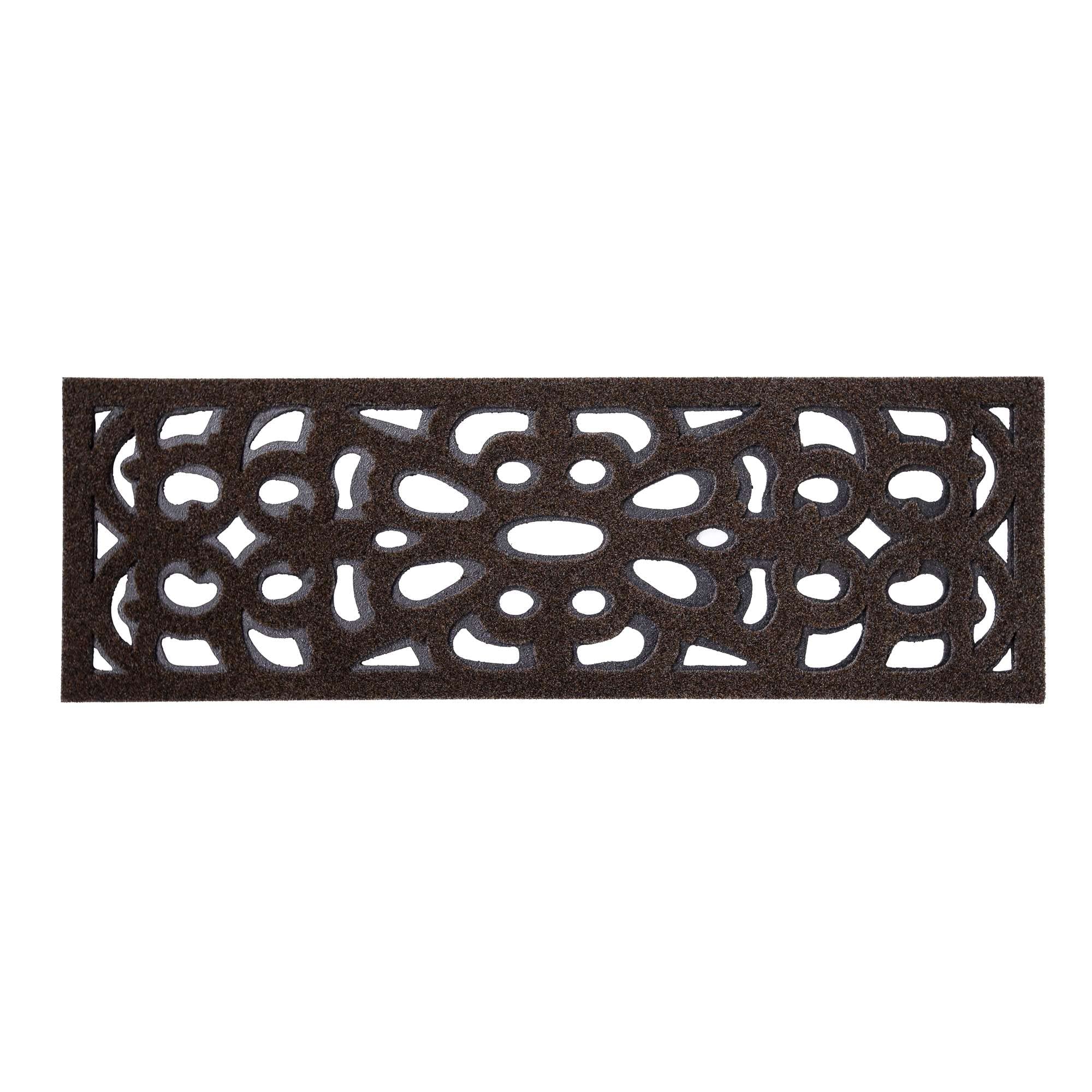 Rackhams Brown Victorian Style Eco-Friendly Rubber Step Mat - Indoor/Outdoor - Single Mat