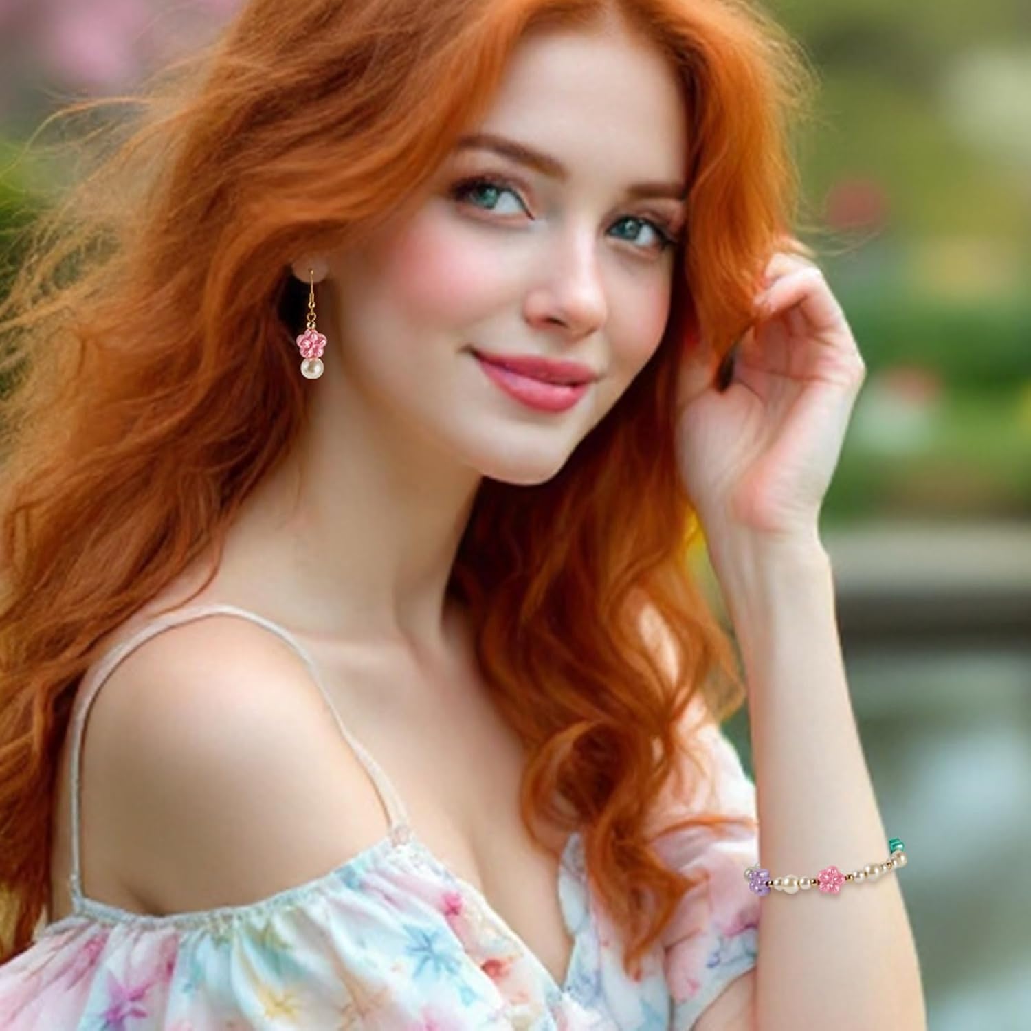 KISSITTY 150Pcs Opaque Acrylic Imitation Pearl Light Flower Beads Bulk Colorful Plum Blossom Bead Plumeria Loose Bead Floral Spacer Beads for Bracelets Necklaces DIY Jewelry Making Craft Supplies - Image 4