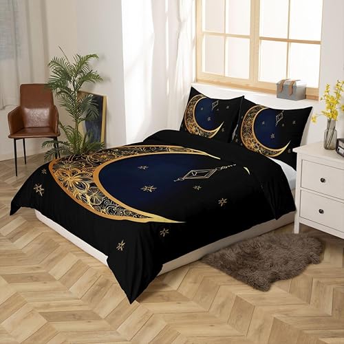 Miniatura 2 de feelyou - Juego de funda de edredón, diseño bohemio de mandala dorado tamaños Gemelo, Completo, Queen y King material de poliéster de microfibra