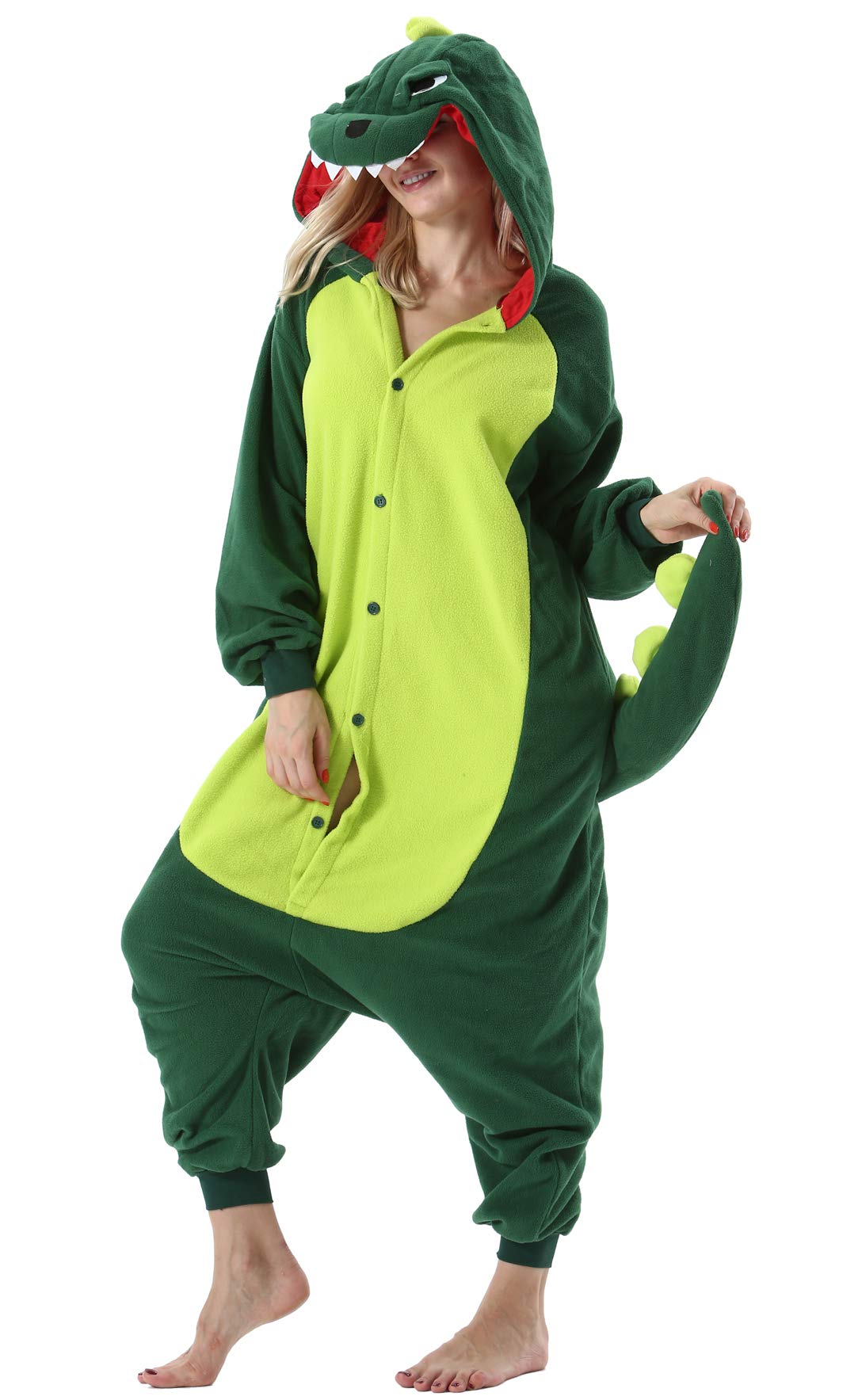 Mujer Hombre Pijama Animal Entero Unisex para Adultos con Capucha Cosplay Pyjamas Ropa de Dormir Traje de Disfraz para Festival de Carnaval Halloween Navidad para Altura 148-187cm