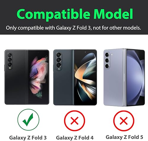 Miniatura 2 de Miimall Funda compatible con Samsung Galaxy Z Fold 3 con S Pen, protector de pantalla frontal integrado + soporte + soporte para bolígrafo, funda de