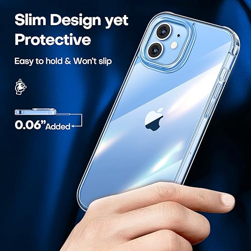 Miniatura 6 de CANSHN - Funda transparente compatible con iPhone 12iPhone 12 Pro Protección contra caídas de grado militar No amarillea, funda protectora a prueba