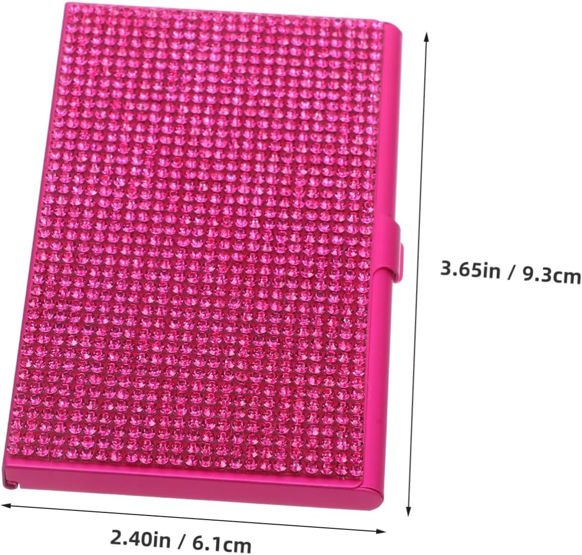 Bling Business Card Holder Case Women Card Holder Aluminum Alloy Rhinestone